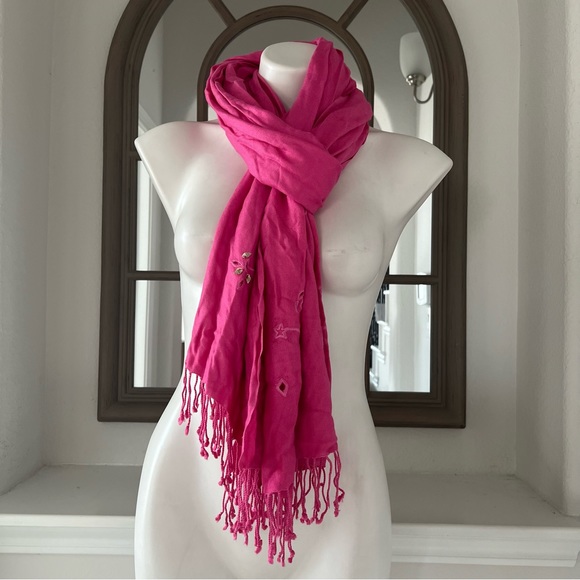 JUPI Pashmina Pink Scarf Size 70cm x 200cm - Picture 6 of 6